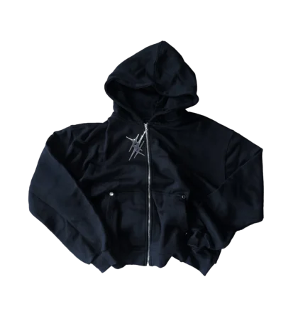 Sparkle Black Zip Hoodie