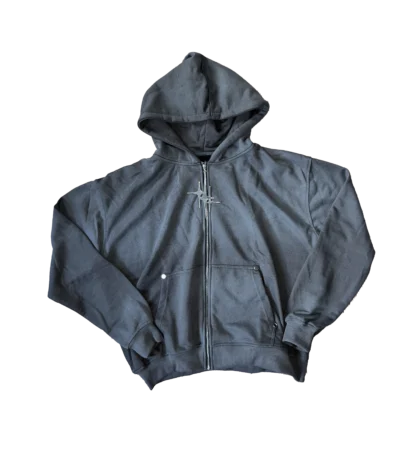 Sparkle Gray Zip Hoodie