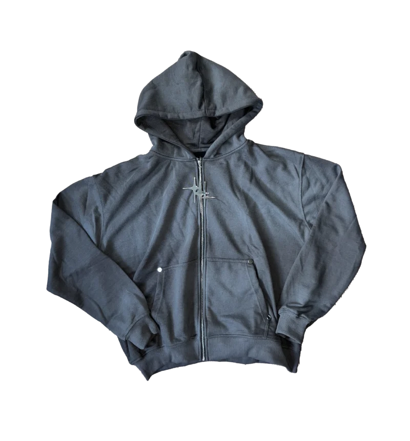 Sparkle Gray Zip Hoodie